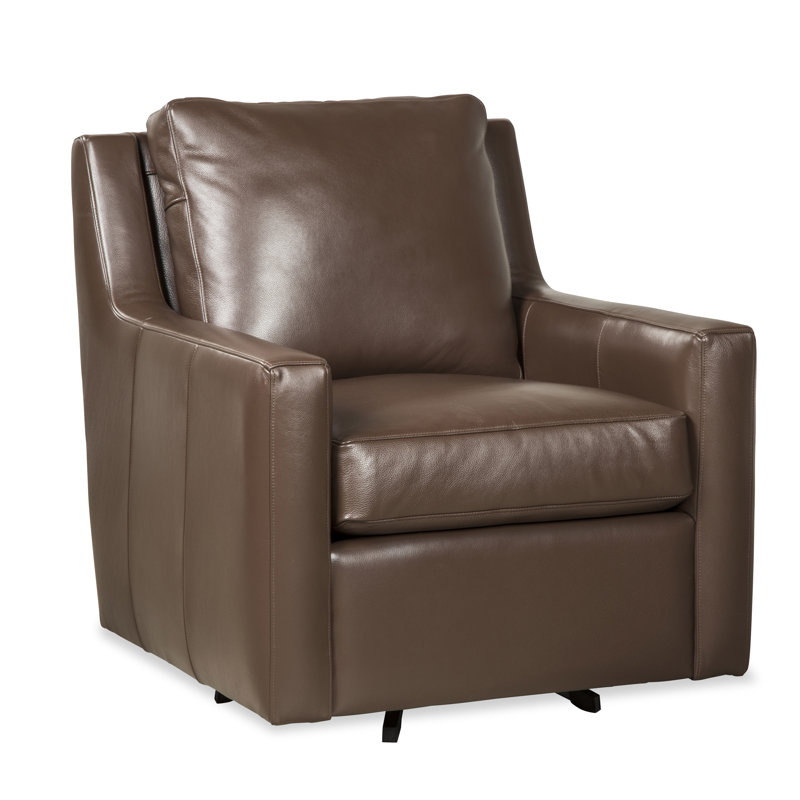 Fauteuil pivotant en cuir fleur 32 po