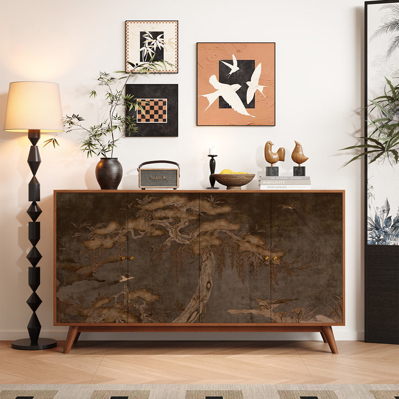 Buffet en bois massif de style chinois