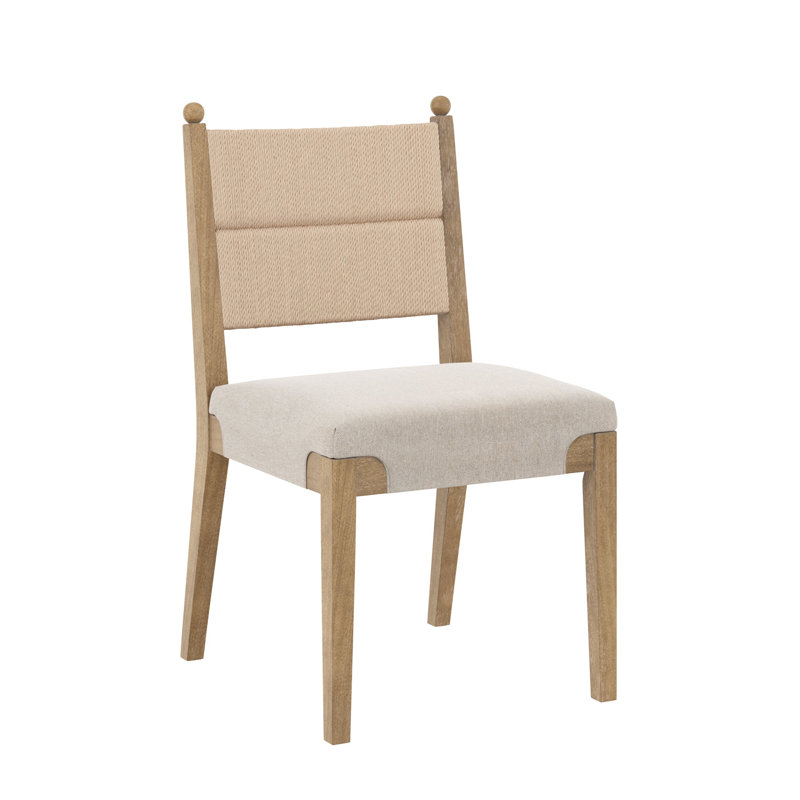 Chaise en bois massif Cove avec dossier en ruppie maritime, 1