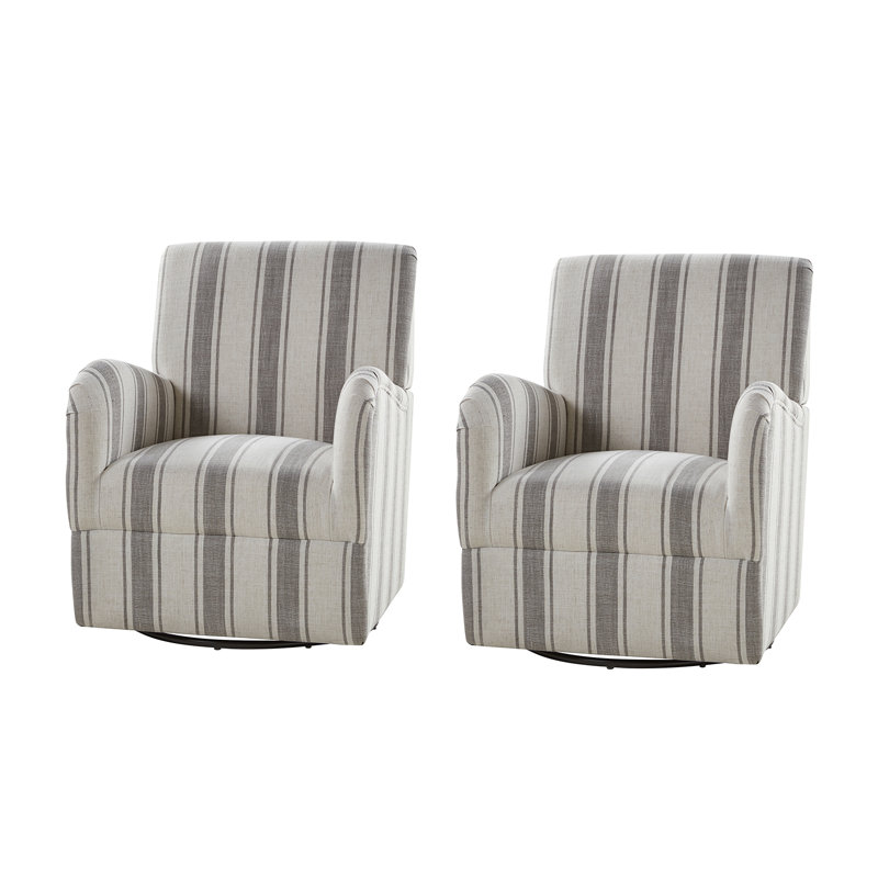 Ariana 28" Wide Swivel Armchair (Set of 2), Gray
