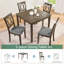 Ensemble de table de salle à manger 5 pièces en bois avec 4 chaises, ensemble de table à manger pour 4 personnes, ensemble de table à manger moderne pour 4 personnes