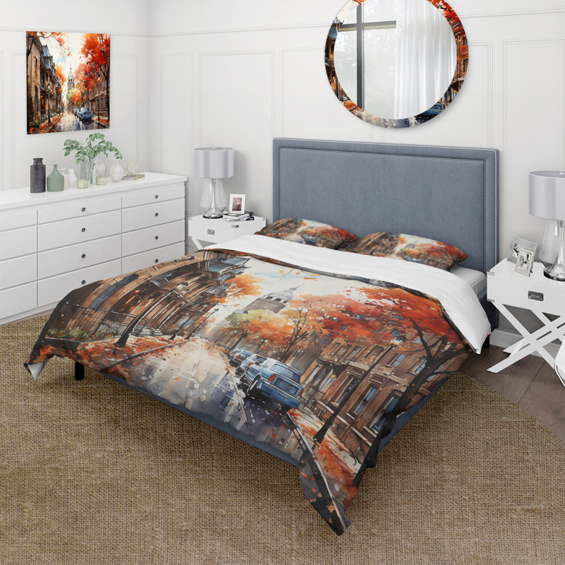 Ensemble de housse de couette en microfibre / polyester Old Street Boston Views