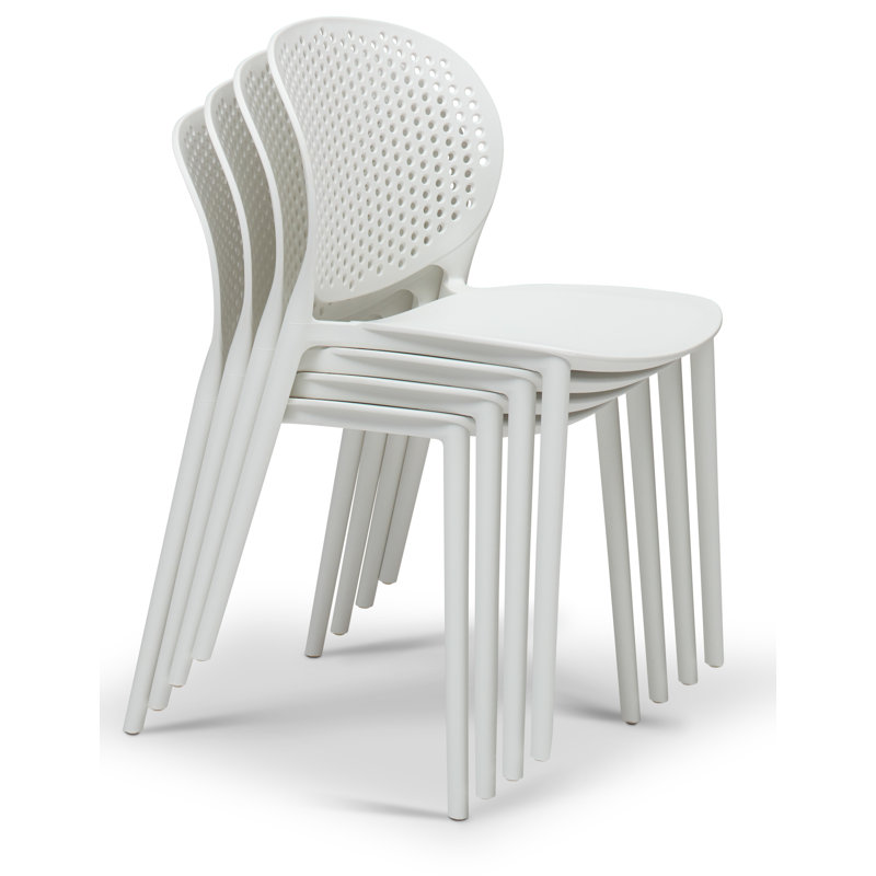 Bailey Stacking Patio Dining Chair, White