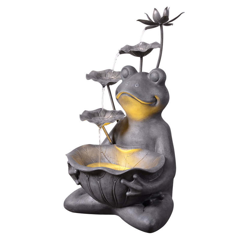 Frog Fountain with LED Light