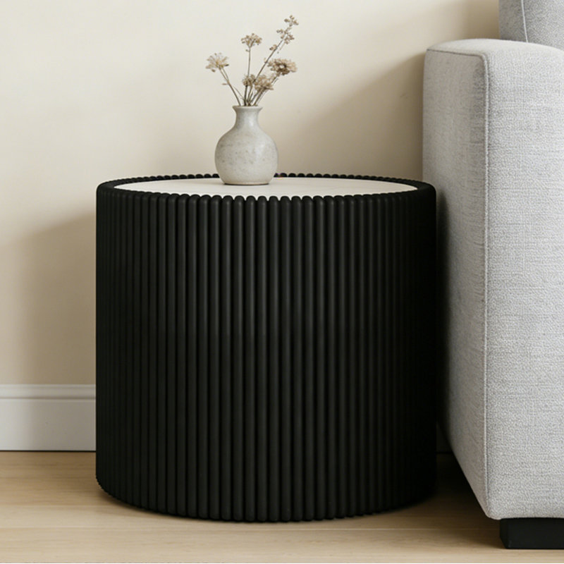 Table d'appoint, Noir, blanc et or