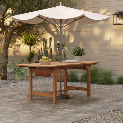 Table de salle à manger extensible rectangulaire en bois massif naturel de 60 à 78 po