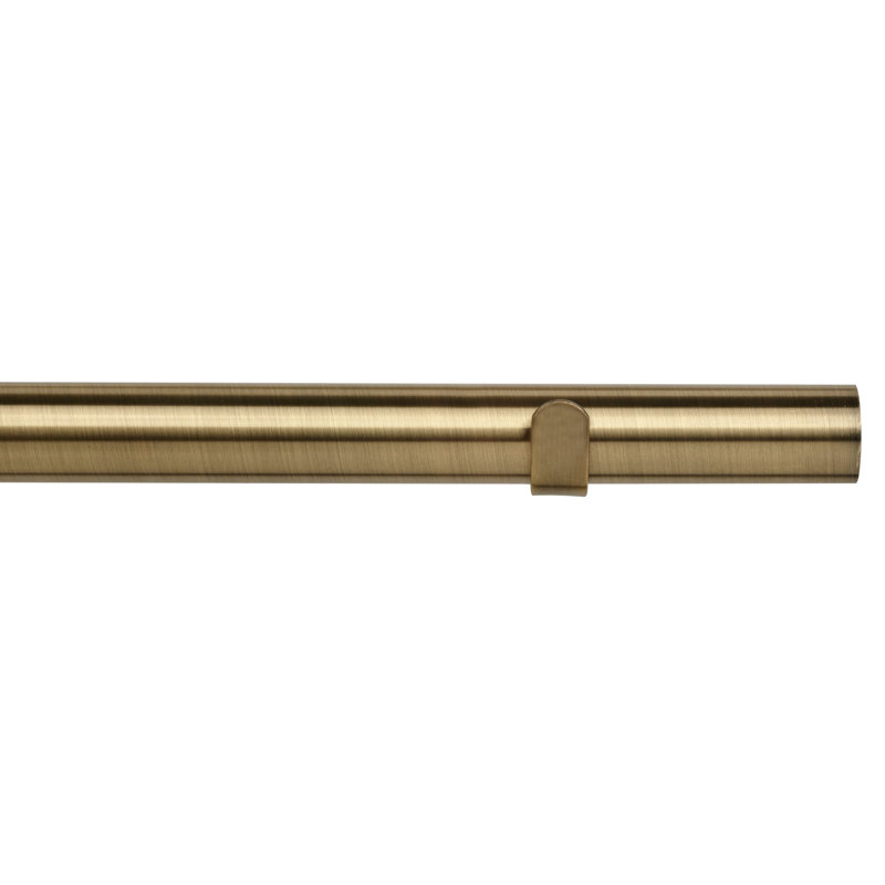2.8cm Single Curtain Pole, Antique Brass, 150 cm W x 2.8 cm H