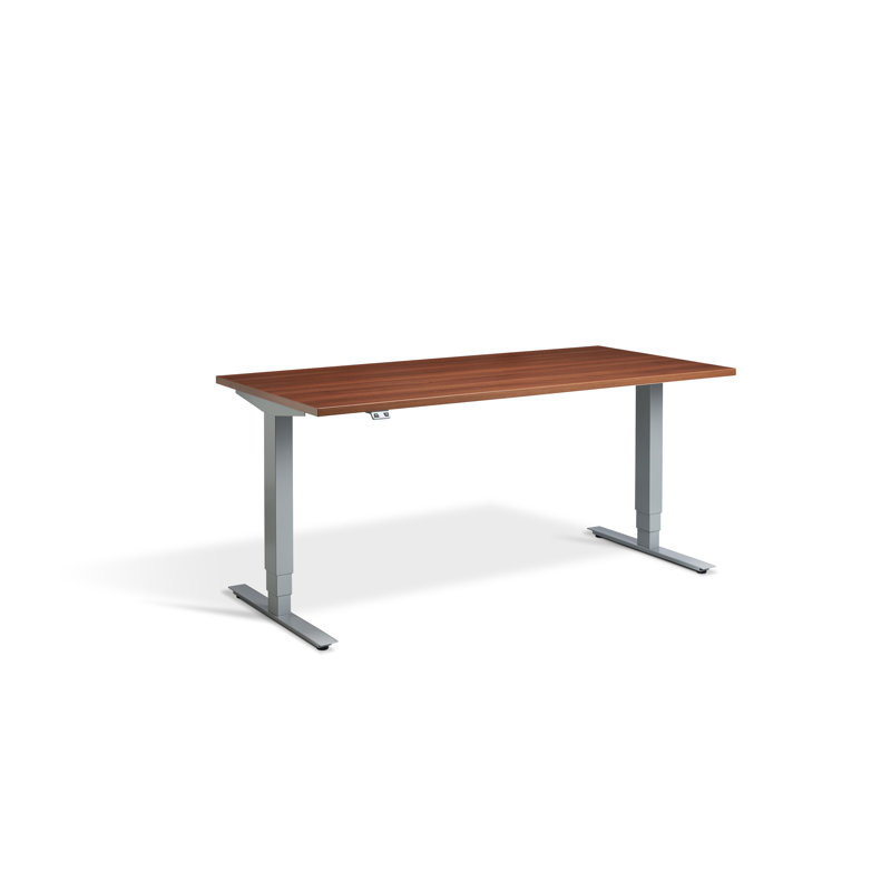 Trexler Metal Base Standing Desk, Walnut/Silver, 1300cm H x 1600cm W x 800cm D