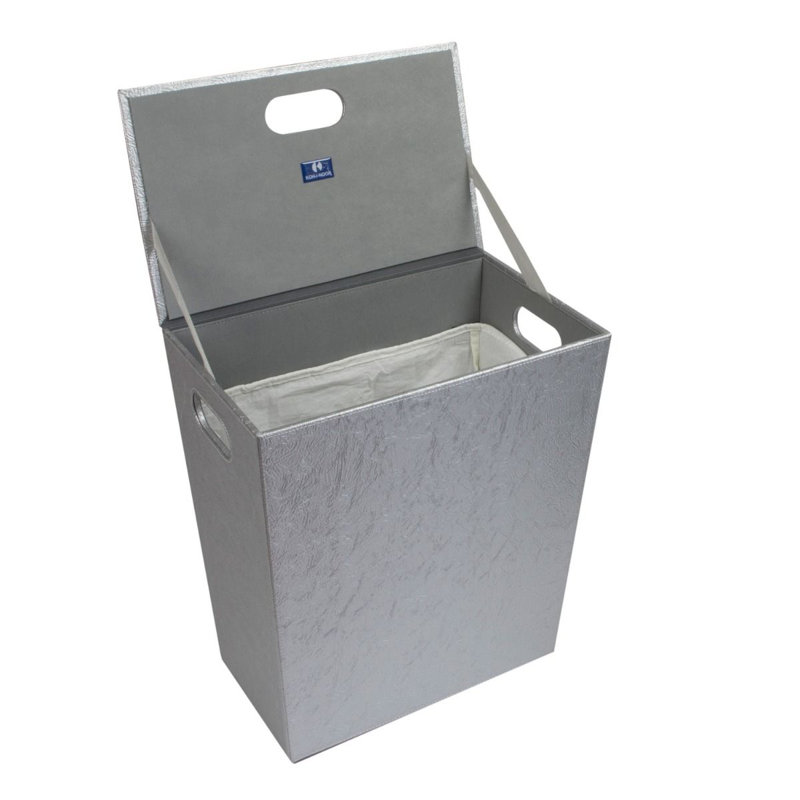 Perle Laundry Hamper, Chrome