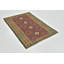 Tapis en laine rouge/beige 3 pi x 4 pi 10 po one-of-kind-noué la main Lorain
