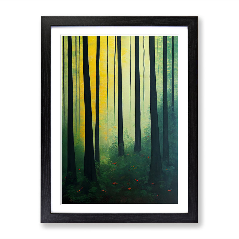 Unspoilt Forest - Single Picture Frame Painting, Black , 64cm H x 46cm W x 2cm D
