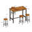 5-Piece Rustic Bar Table Set With 4 Stools - Space-Saving Kitchen Pub Table For Breakfast Nook, Apartment, Bar