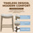ROME + OAK Parker Backless Kitchen Counter Stool, Oak, Grey Upholstery-1964360069