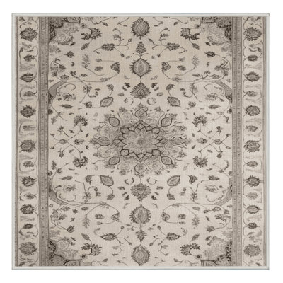 Tapis beige Tabriz lavable à la machine