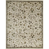 Hand-Knotted High-Quality Ivory Area Rug