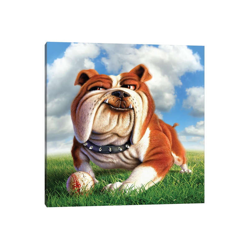 Bulldog by Jerry LoFaro - 1 Piece Wrapped Canvas Wall Art, 45.72cm H x 45.72cm W