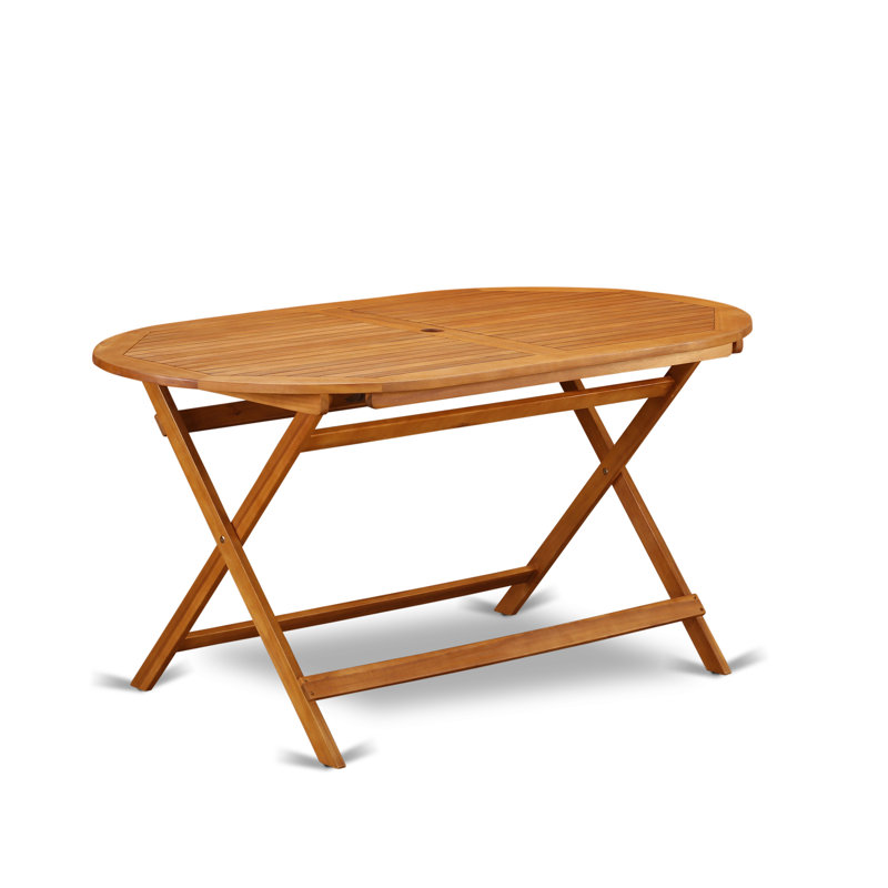 Table bistro d'extérieur - table ovale en bois d'acacia, huile naturelle
