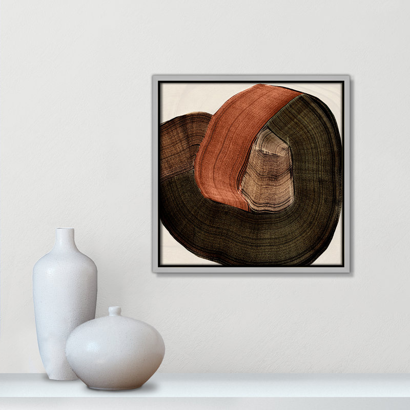 «Folded Earth II» par , Toile avec cadre, L 13,5 po x H 13,5 po, Silver Floater