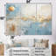 «Blue and Gold Minimal Expression», ensemble d'art mural formes abstraites-107751411-107751413