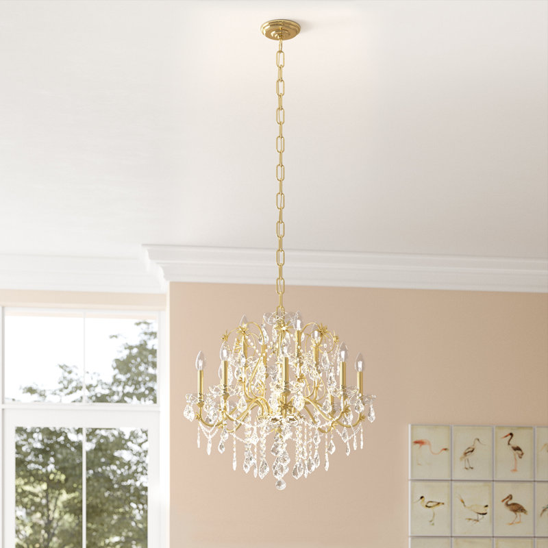 Dagmar 12-Light Tiered Crystal Chandelier, Gold, Royal Cut