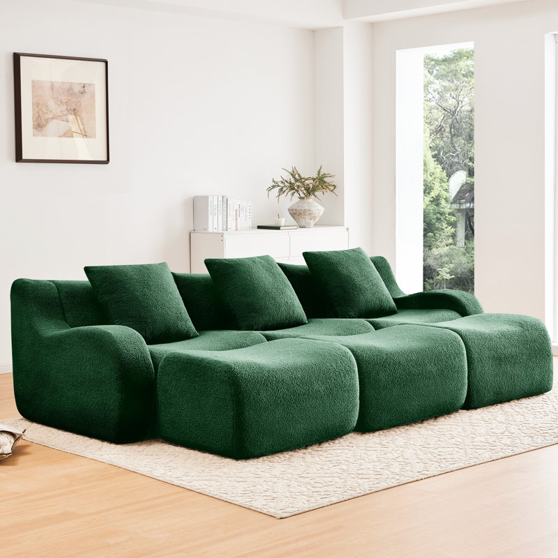 Trois places avec tissu, aucun assemblage requis, accoudoir incurvé, antidérapant, éponge ergonomique haute densité 32d pour la maison avec base à glissière
