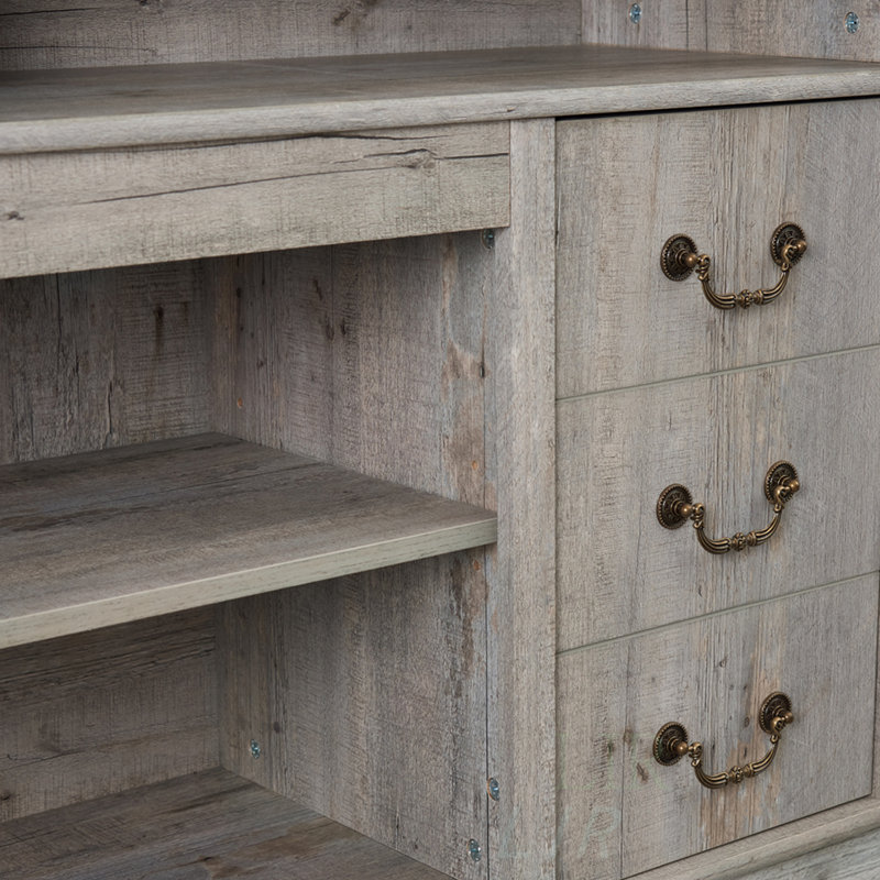 Clevester Storage Credenza, Traditional TV Media Stand, Farmhouse Rustic Entertainment Console, Tv Stand, Light Gray