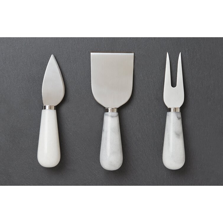 Fox Run Brands Premium 3-Piece White Marble Cheese Knife Set & Reviews
