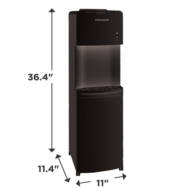 Distributeur d'eau chaude et froide Frigidaire, refroidisseur d'eau à chargement par le haut pour bouteilles de 3 et 5 gallons, noir