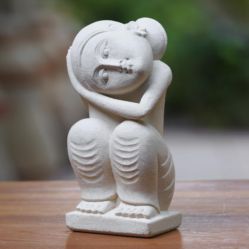 Novica Daydreamer Sandstone Sculpture