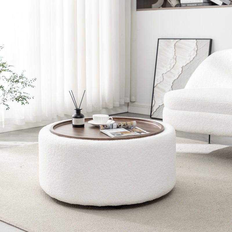 Bryonie Round Cocktail Ottoman with Storage