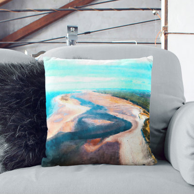 View of Nairn in Scotland Painting Scatter Cushion