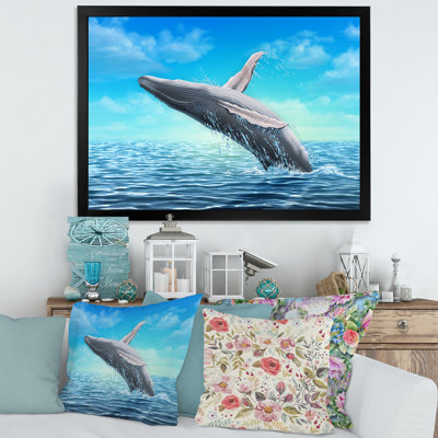 Baleine à bosse sautant - cadre photo, impression sur toile