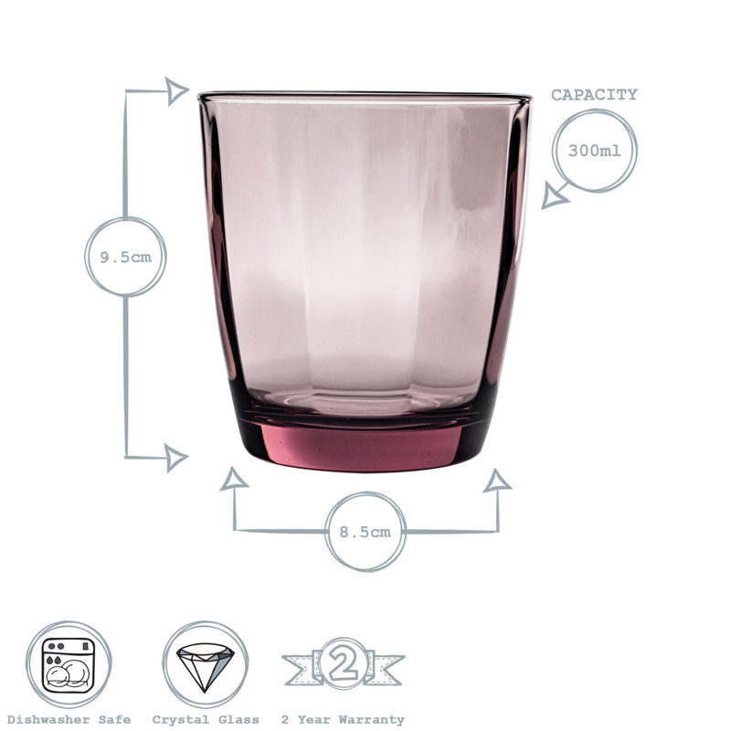 Pulsar Water Glasses - 300ml, 24, Pink