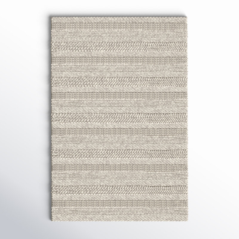Scandinavia Dula Wool Area Rug in Ivory/Light Gray, Rectangle 2' x 3'