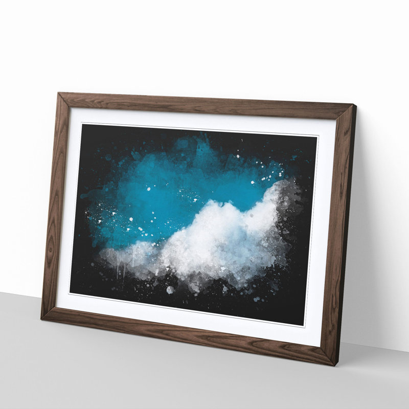 Crisp Clouds - Framed Print, 62cm H x 87cm W x 2cm D, Walnut Framed