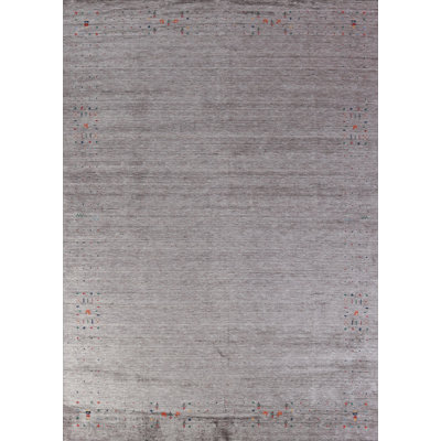 Handmade Gray Gabbeh Indian Area Rug 9x12