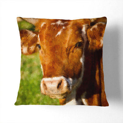 Portrait Of A Cow Vol.2 Painting Square Throw Cushion