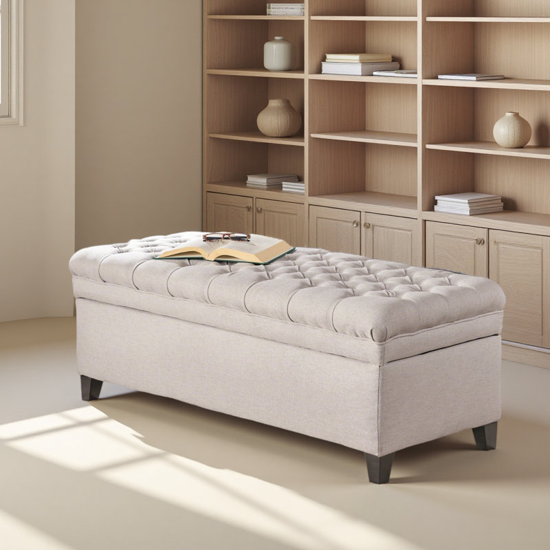 OTTOMAN DE RANGEMENT, Gris clair