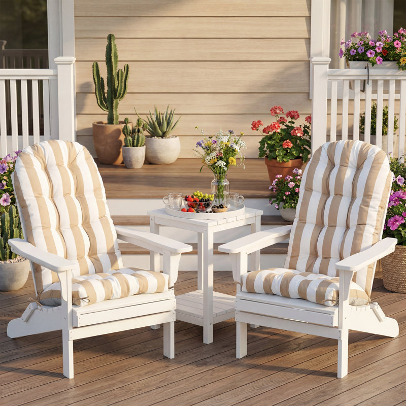 Adirondack Chair Cushion Set of 2, Thickened Patio Chair Cushions with Ties, Waterproof and UV-Protected Rocking Chair Cushion for Indoor and Outdoor