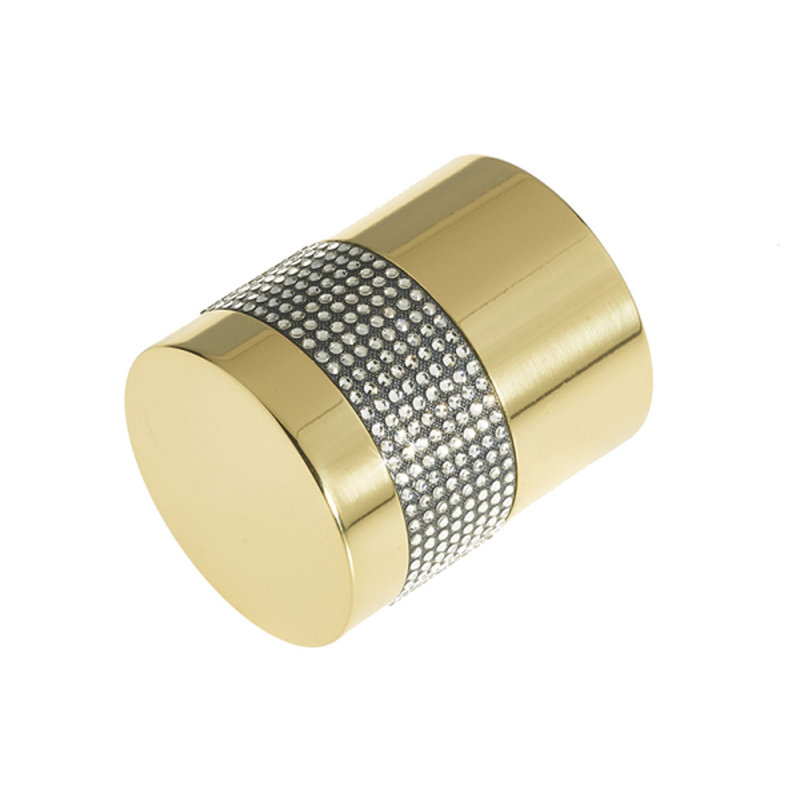 Cylindrical 50mm Diameter Cylindrical Knob, Polished Brass
