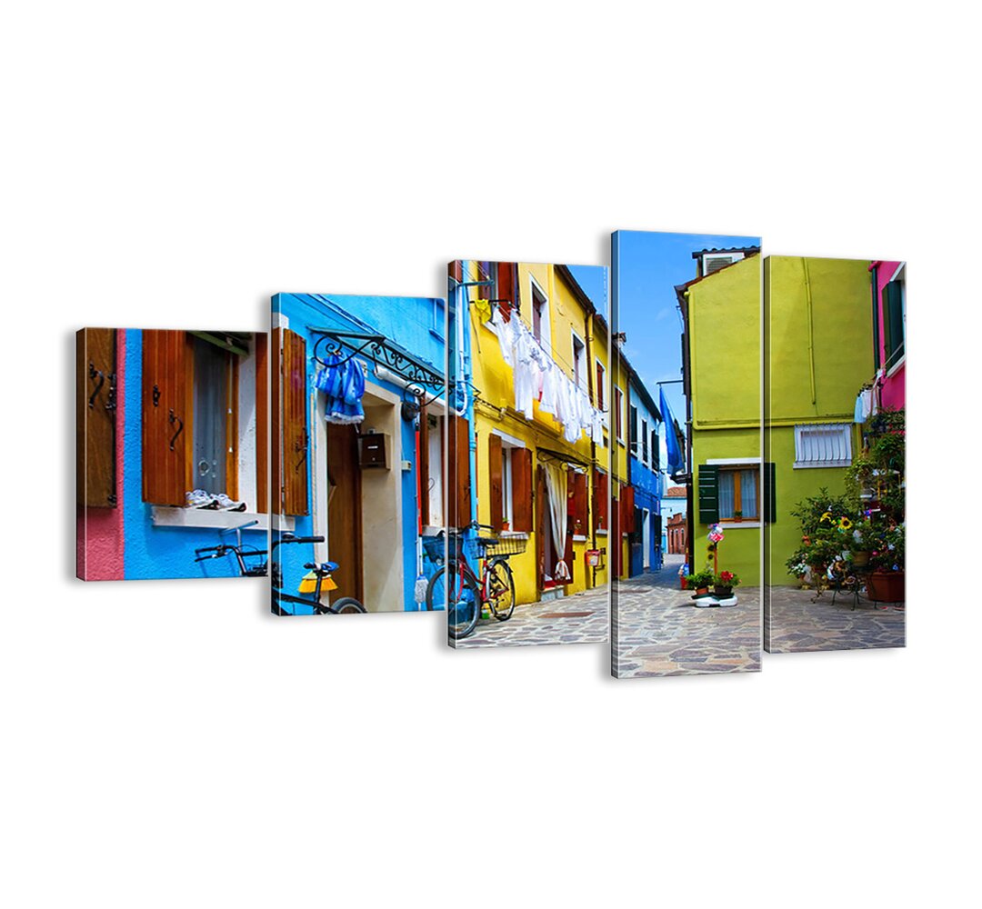 5-tlg. Leinwandbilder-Set - Fotografie „Pastel, Sweet Alley”