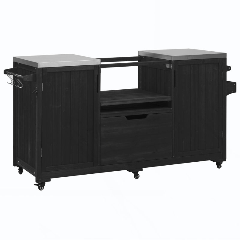 Outdoor Kitchen Island, Black