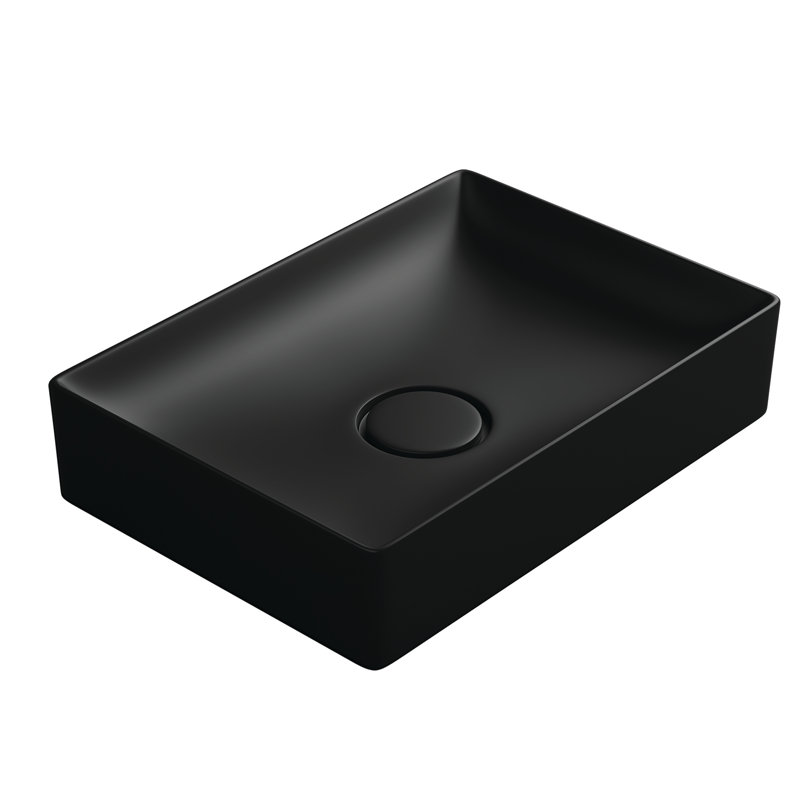 Vision 19.7'' L Bathroom Sink, Matte Black