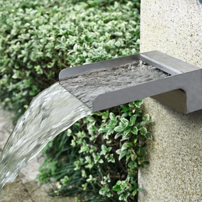 Outdoor Stainless Steel Waterfall Fountain