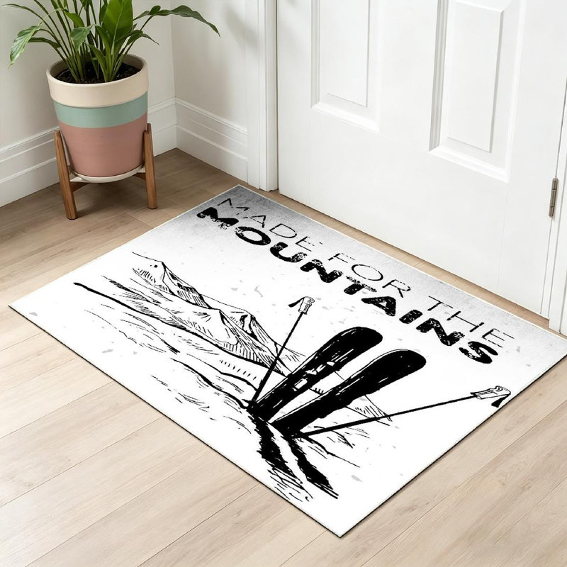 Tapis d'intérieur blanc Mountain Mountain, Rectangle 32" x 47"
