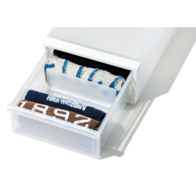 Like-it Plastic T-Shirt Case Clear Drawer Organizer for Closet and Dresser Set of 2, 3.74" H x 10.63" W x 12.99" D