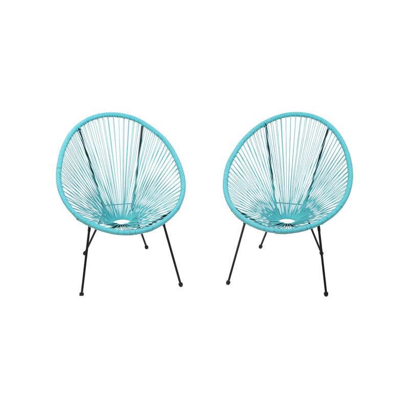 Chaise de patio Sawin Papasan, Turquoise