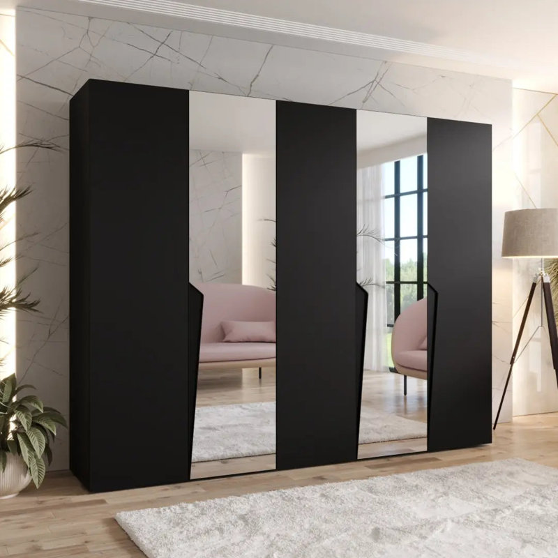 Manufactured Wood Wardrobe, Black