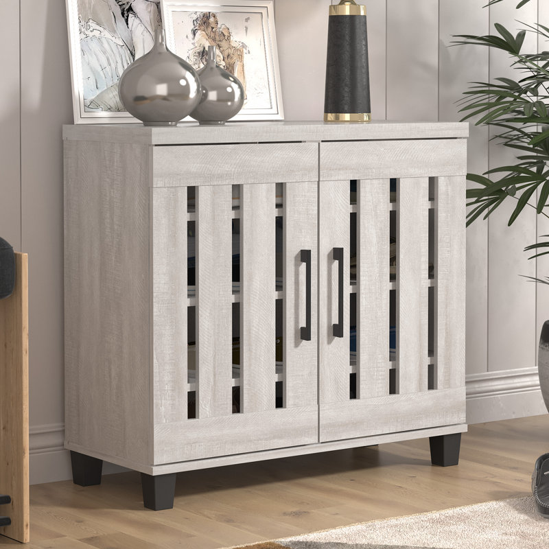 Banos 12 Pair Shoe Storage Cabinet, Dusty Gray Oak