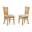 L'ensemble 5 pièces de table et chaises de cuisine comprend une table de salle à manger rectangulaire avec Dropleaf et 4 chaises rembourrées en tissu de lin, chêne-1012328561-960835943-971727167